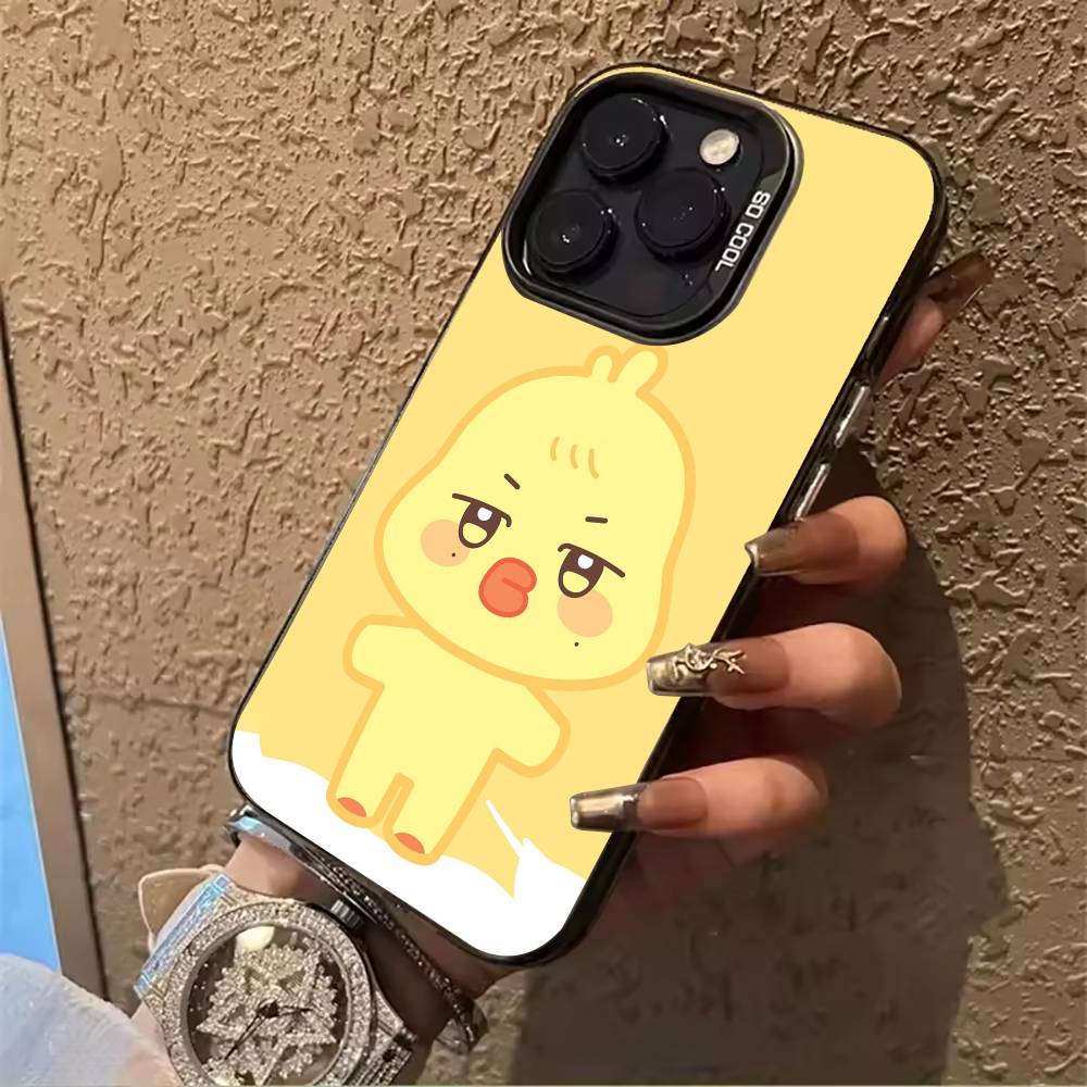 Cute-A-N-I-T-E-E-Z Phone Case For IPhone17 16 11 12 13 14 15 16 Pro Max Plus Cover Colored Silver Funda Bumber