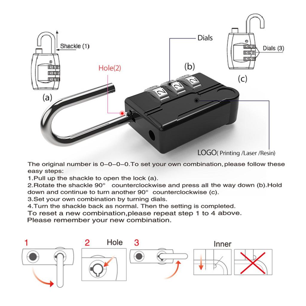 Multicolor Combination Lock for Gym Lockers and Travel Bags Storage Lockers Mechanical Secure Lock for Fitness Center Lockers and Suitcases
