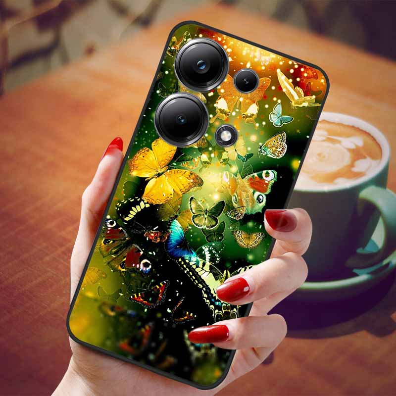 Чехол для Poco M6 Pro 4G Модный Мраморный Силиконовый Черный Чехол для Телефона Xiaomi Poco M6Pro 4G M 6 Pro Мягкие Чехлы PocoM6Pro 4G