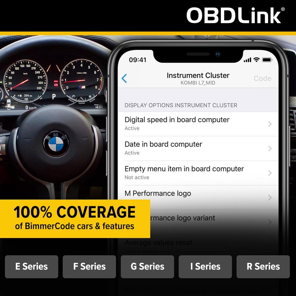 Адаптер OBDLINK CX Bimmercode Bluetooth BLE OBD2 для работы с автомобильным диагностическим сканером OBD II 5.1 BMW/Mini, iPhone/iOS и Android, кодирование,
