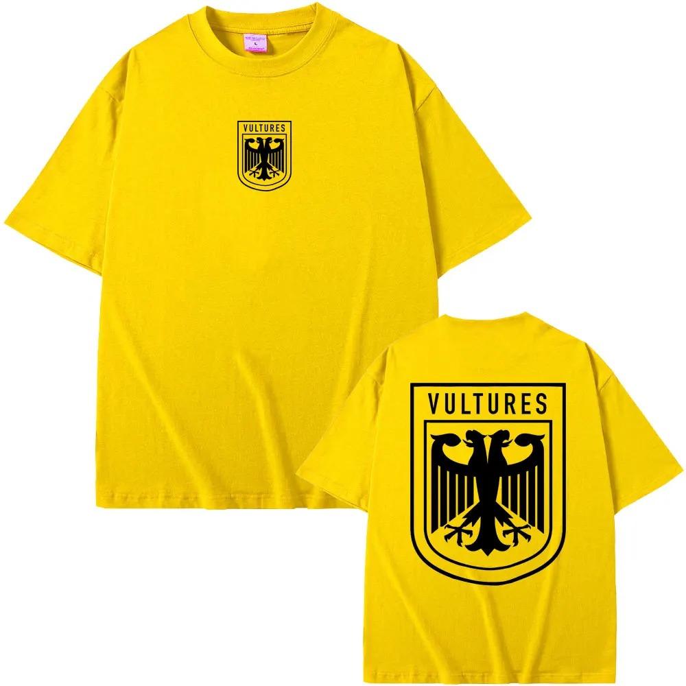 Rapper Kanye West New Music Album Vultures Graphic TShirts Men Women Hip Hop Street Fashion Oversized Tees Pure Cotton Tops