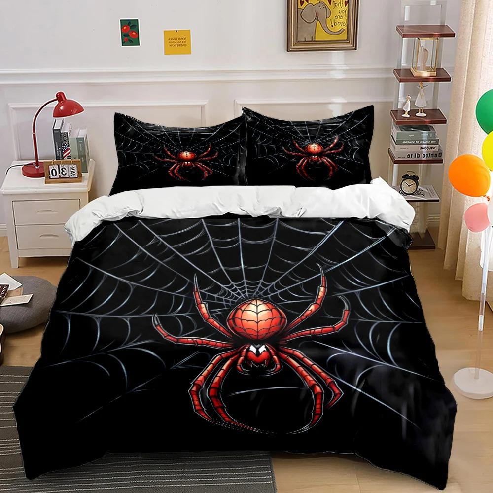 2/3PC Spider Web Spiders Print Bedding Set 1 Duvet Cover 1/2 Pillowcases Adult and Children Bedding Set Luxury To Gifts