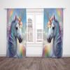 2pcs- Rainbow Pony Unicorn Polyester Curtains, Pole Bag Curtains 42 * 84, Bedroom, Living Room, Home Room Decoration
