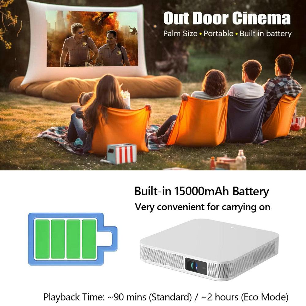 Vivicine S500 портативный android 13 DLP 4K проектор нативный 1080P проекторы автофокус на аккумуляторе 15000 мАч для кинотеатра на открытом воздухе кемпинга