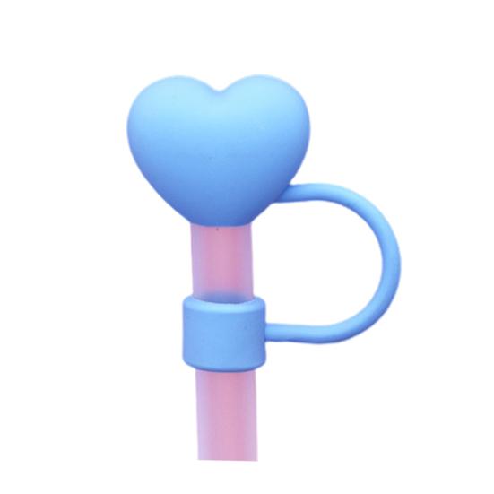 1/8 шт. 9-10 мм Соломинка Крышка в форме сердца любви Пищевой силикон Многоразовая Пыленепроницаемая Милая 30/40 унций