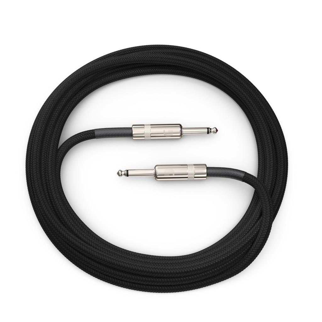 D Addario D'Addario PW-BG-10BK Серия Custom Плетеный инструментальный гитарный кабель 3,0 м S-S Черный никелированный штекер