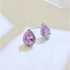 Earrings, Water Drop-shaped Zircon Stud Earrings, Women's Light Luxury High-end Zircon Stud Earrings, Versatile Colored Treasure Earrings.