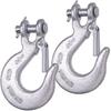 1/4 Inch Safety Chain Hooks, Clevis Slip Hook With Safety Latch, Grade 70 Forged Steel 12,600 Lb For Trailer Truck Transport Tow Winch Hook