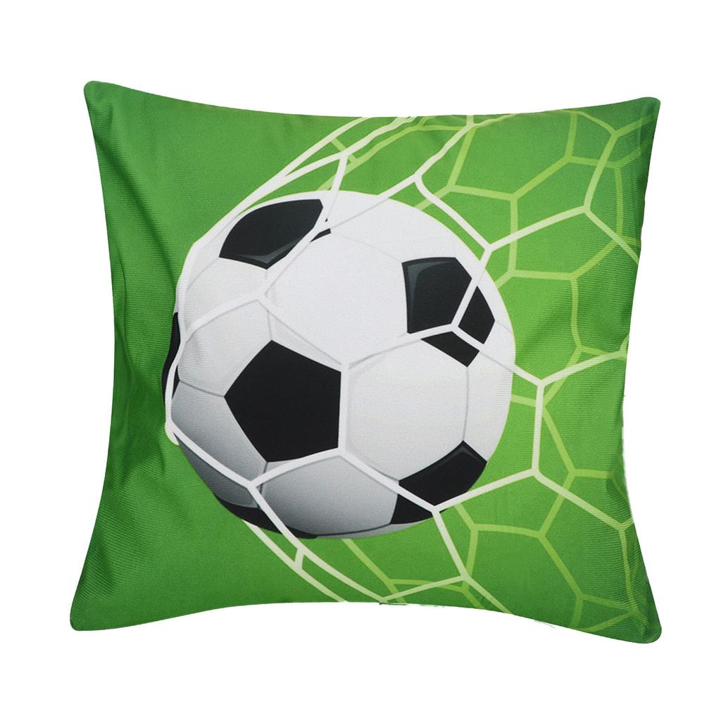 2Pcs Sports Ball Pattern Style Cushion Cover Couch Sofa Pillow Case Pillowcase for Home DecorationFootball