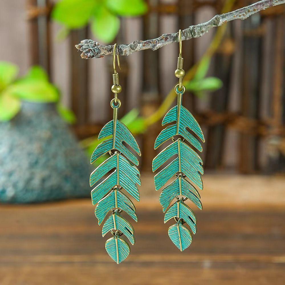 Vintage Hong Kong Style Boho Earrings Retro Metal Ethnic Earrings Dangle Earrings Daily Jewelry