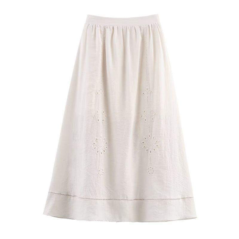 Kaslead New Women Clothes Western Style Fashion Hollow Embroidered Top Skirt 8741080 8741081