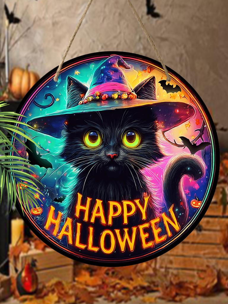 2D Flat Wooden Hanging Decorative signs,Halloween Decorations, Family Wall or Door Decorations,garden decorations,Halloween Gifts for Friends