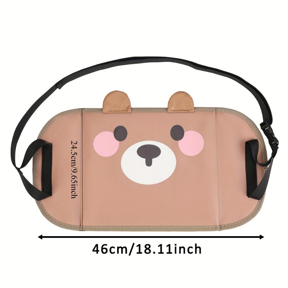 1 шт. Милый медведь, педаль для ног на автокресло, регулируемый ремень, коричневый, портативная подставка для ног, дополнительная поддержка, подходит для всех автомобилей