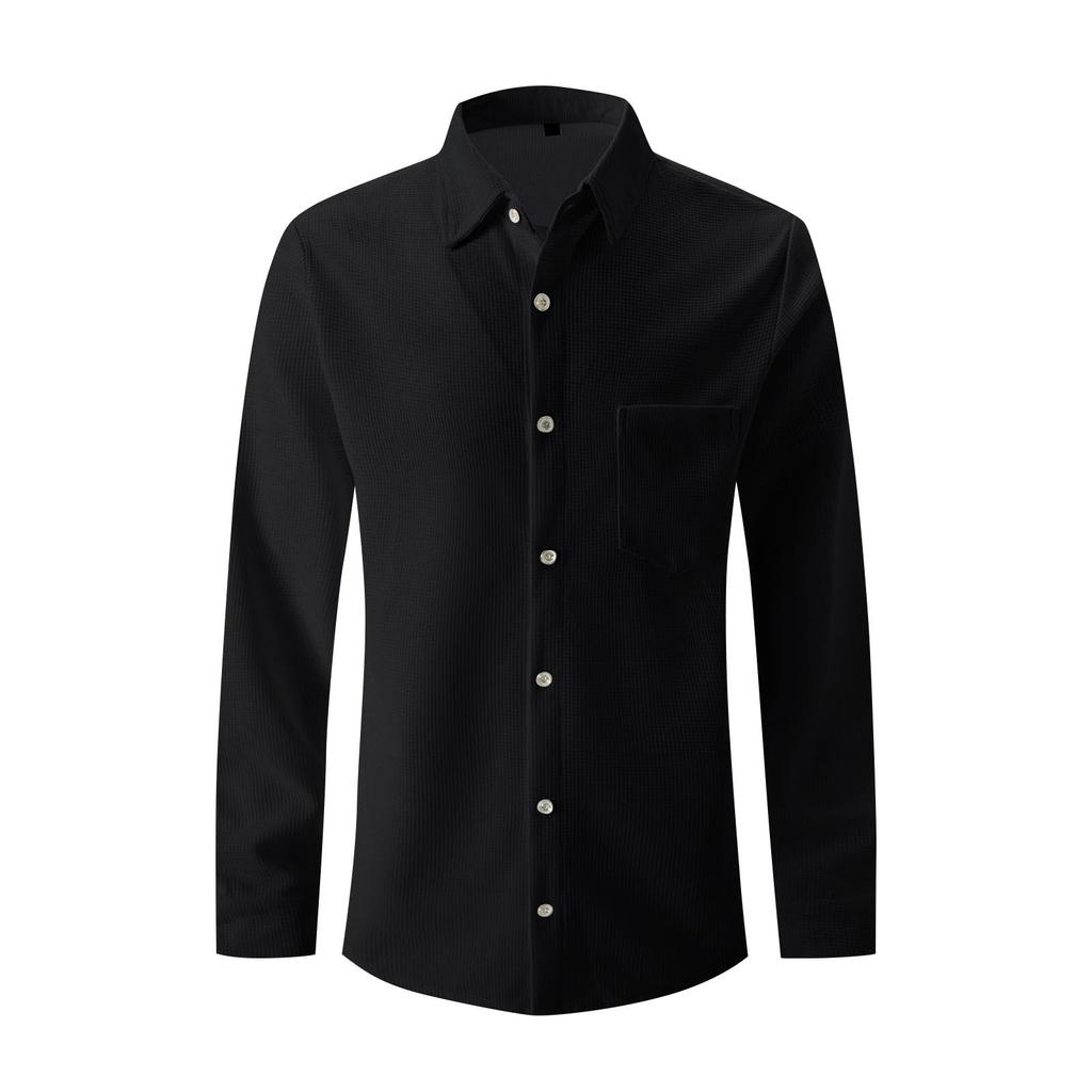 Men's Solid Color Long Sleeved Shirt And Trousers Casual Outdoor Sports Suit