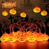 Halloween Pumpkin String Lights Battery LED Fairy Light Horror Atmosphere Decoration Lights For Haunted House,Window,Room,Party