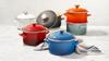 Le Creuset Enamel Casserole Pot EOS 20cm Sea Salt Stainless Steel Knob Gas Induction Compatible