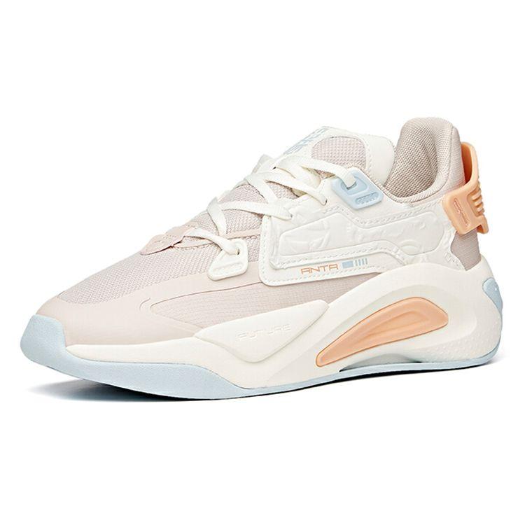 Anta Кроссовки для скейтбординга Lifestyle Series с нескользящей износостойкой подошвой, женские, цвет Lotus-Gray White 122118083-3