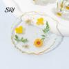 Hot Drink Protection Coaster Real Dried Flowers Heat-Resistant Cup Mat for Home Kitchen Cherry Blossom Transparent Resin Handmade DIY Decor