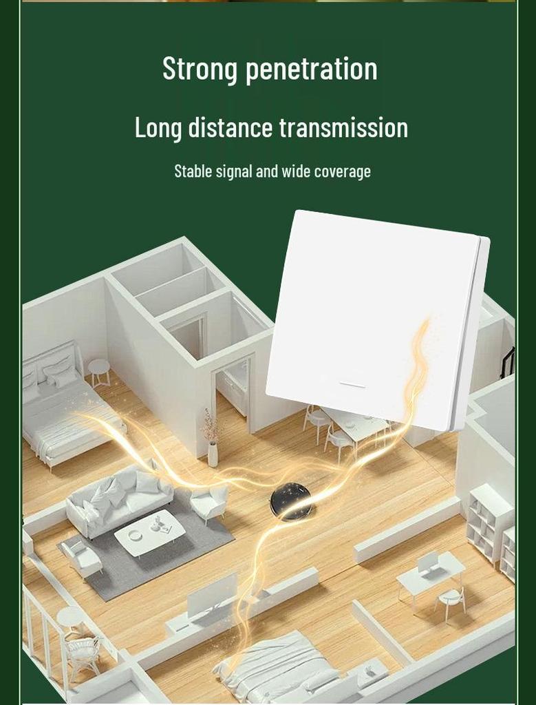 Battery-Free Wireless Switch: Easy Install, Multi-Control, Stick-On Design