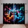2pcs Bedroom Games Curtains Video Game Controller Gamer Room Decor Men Gamepad Curtains Window Treatment Drapes For Living Room