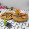 Bamboo Cheese Plate Wooden Breadboard Cutlery Cutter Set Cheese Charcuterie Board With Slide Out Drawer Cooking Tools