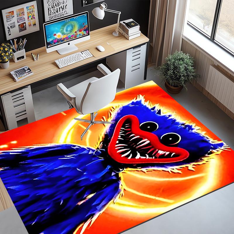Huggy Wuggy Pattern Rug, Indoor/Outdoor Mat, for Picnic, Gameroom, Bedroom, Office, Living Room, Home Decor Carpet, Birthday Gift