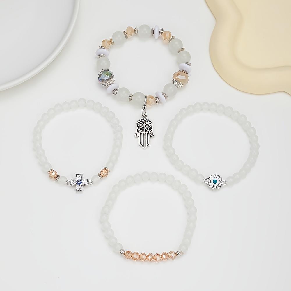 Богемный бисер ручной работы многослойный 4 шт./комплект подарочный крестик для отпуска декор для вечеринки браслеты для женщин бисер браслеты набор изящные ювелирные изделия