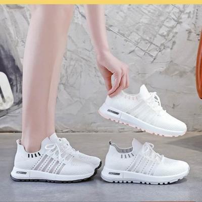 Летние новые маленькие белые туфли женские летние легкие и дышащие повседневные женские туфли повседневные универсальные спортивные из сетки флайнит