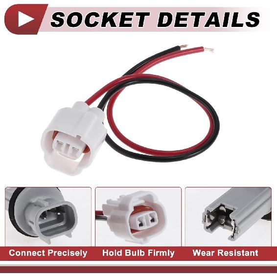 1 Set Turn Signal Light Socket Wiring for Lexus LX470 1998-2007 No.9007560004/90075-60004 Lamp Bulb Pigtail Connector Harness