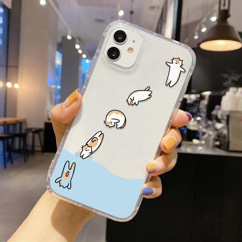 Cute Cat Fishing Phone Case For Samsung S26 S25 S24 S23 S22 S21 S20 FE Note20 Note10 Plus Ultra Lite Edge 5G Clear Soft Cover