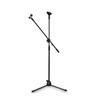 Adjustable Floor-standing Tripod Mic Stand with Dual Microphone Holders - High Quality