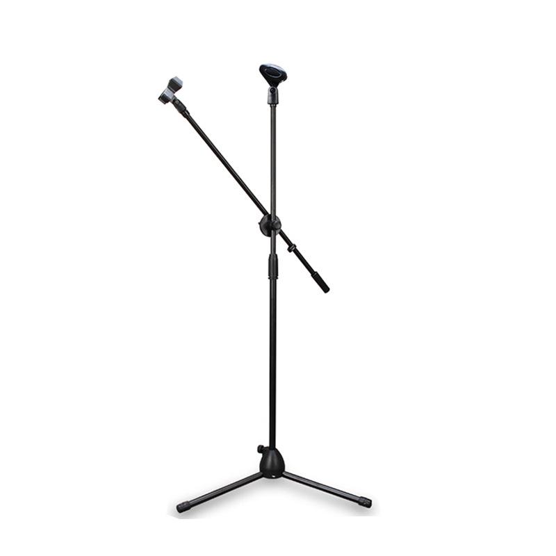 Adjustable Floor-standing Tripod Mic Stand with Dual Microphone Holders - High Quality