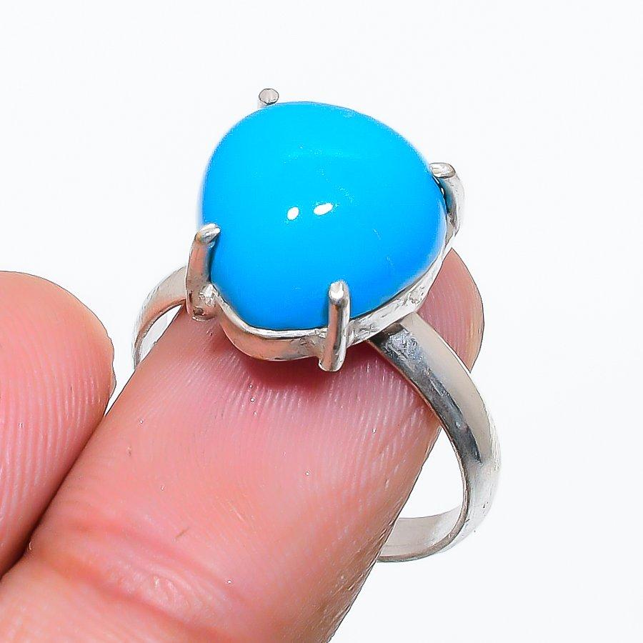 Arizona Turquoise Gemstone 925 Sterling Silver Jewelry Ring Size Adjustable GK-6084