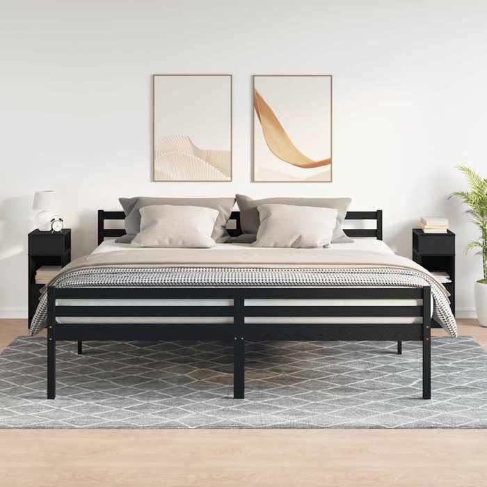 VidaXL Tables de chevet 2 pcs avec tiroir noir 25x31x66 cm, table d'appoint, armoire de lit, table d'appoint pour la 858617