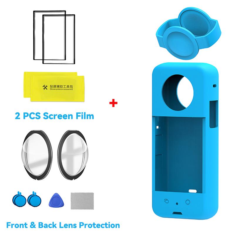Lens Cap Protective Body Cover for Insta360 X3 Silicone Case Lenses Protector for Insta 360 X3 Anti-scratch Accessory