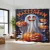 Halloween Pumpkin Ghost Skeleton Polyester Shower Curtain Bathroom Curtain Easy Install Durable Fade Resistant Customized Modern