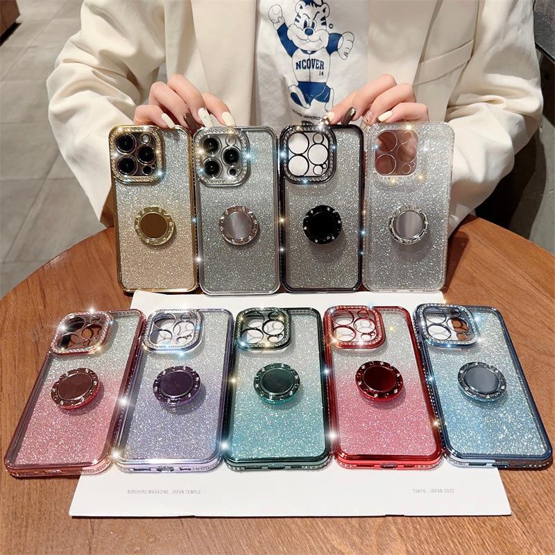 Чехол Goddess Rhinestone Glitter с магнитным кольцом для iPhone 13/14 Pro Max