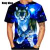 Новая модная мужская/женская футболка с принтом 3D Animal Tiger, летняя футболка с тигровым принтом, топы с изображением животных, футболки