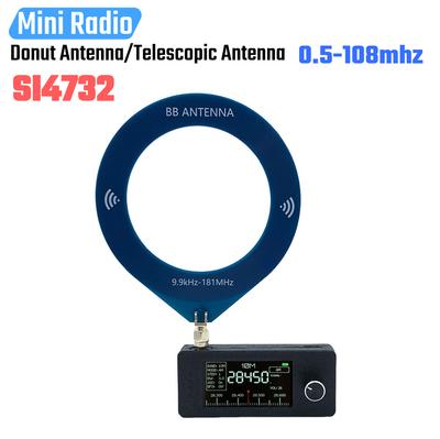 Радиоприемник HF SW MW VHF с кольцевой антенной SI4732 0,5-108 МГц Карманное мини-радио LSB USB AM FM FM/AM радио 1,9-дюймовый IPS-экран