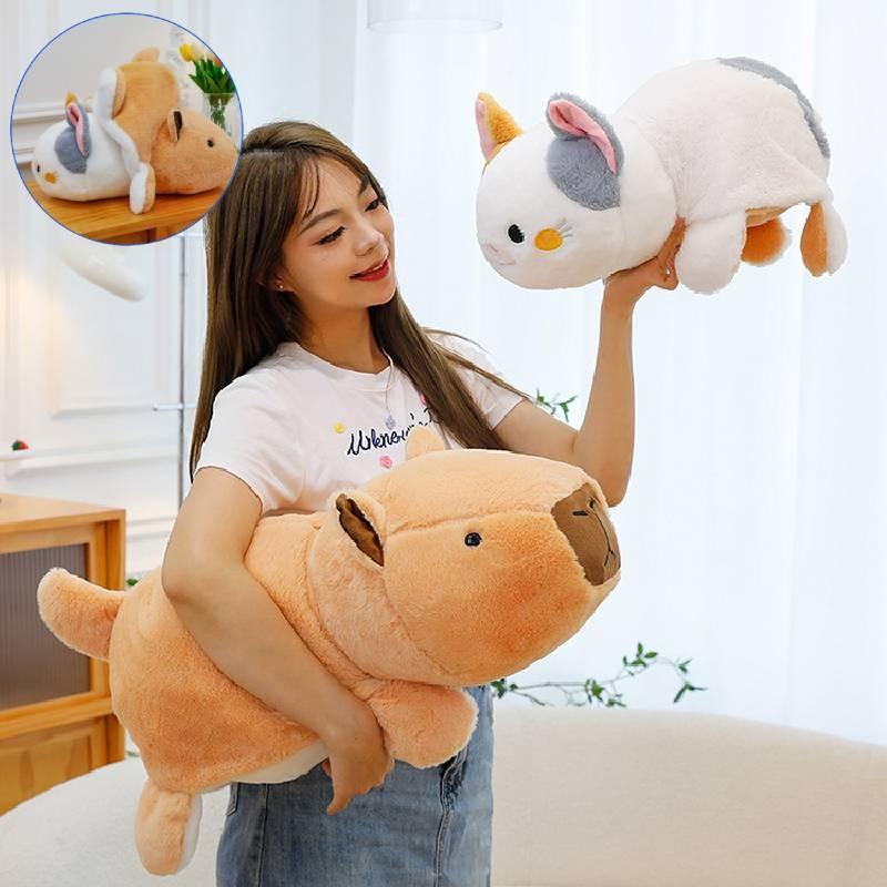 Charming Brown Capybara Plush Doll Cat Transformation Soft Toy For Kids Gift