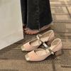 Туфли Мэри Джейн 2025 новая весна и осень юбка высокие каблуки универсальные французские сказочные нежные одинарные туфли