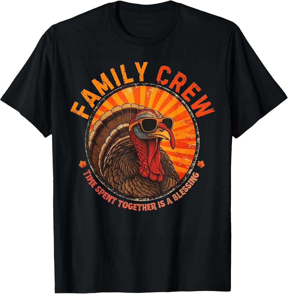 Family Thanksgiving Crew 2026 Funny Turkey Matching Group T-Shirt