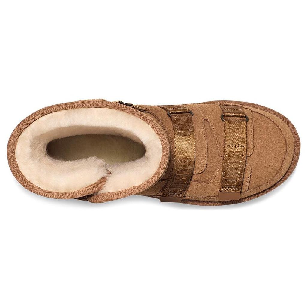 UGG Классические смешанные зимние ботинки на шнуровке до середины голени женские сапоги каштановые 1133470-CHE