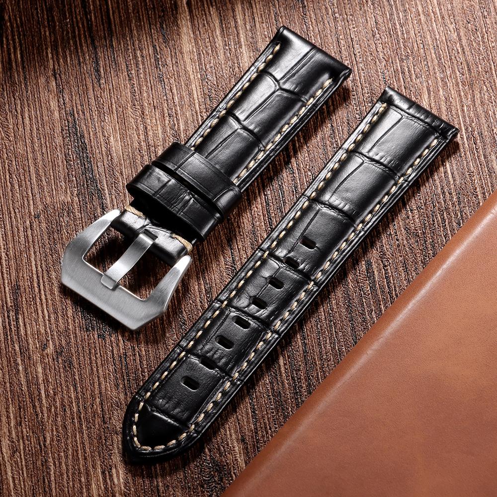 20мм 22мм 24мм 26мм Натуральный Телячий Кожаный Ремешок для Часов Panerai для Seiko Браслет для Женщин Мужчин Универсальные Аксессуары для Часовых Ремешков