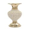 Hand Crafted Metal Flower Vase for Home Decoration (Golden,25.4 Cm