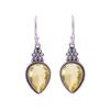 Серьги из серебра 925 пробы с лимонным кварцем V9621, Серьги с лимоном, Серьги с грушами, Подарок на День святого Валентина, Подарок для нее, Подарок на день рождения, Украшения ручной работы, Серебро