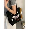 Canvas bag design sense niche underarm bag women 2025 new simple cartoon puppy tote bag shoulder bag portable