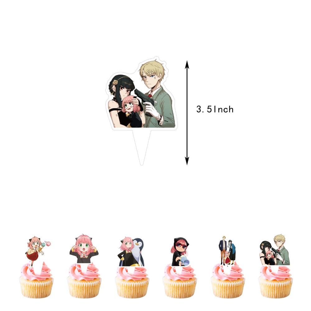 32x Аксессуары для вечеринки Spy Family включают баннер, топперы для торта, воздушные шары