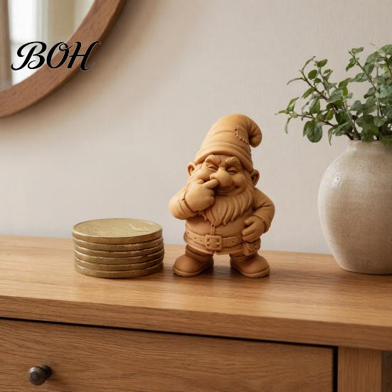 Desk Gnome Statue 3D Printed Figurine, Nose Picking Cartoon Statue, DIY Garden Figure Coloring Painting Dwarf Sculpture for Home Office Decor Ornament