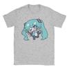 Мужские футболки Hatsune Miku Vocaloid  Повседневные хлопковые футболки с круглым вырезом и коротким рукавом Летняя одежда